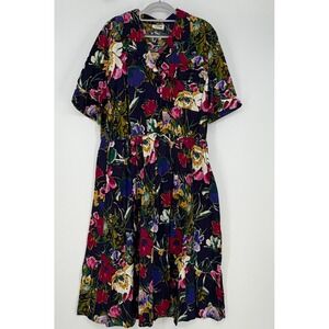 In Cinq Shirt Dress Women 24 Multicolor Floral Cotton 90s Vintage Cottagecore